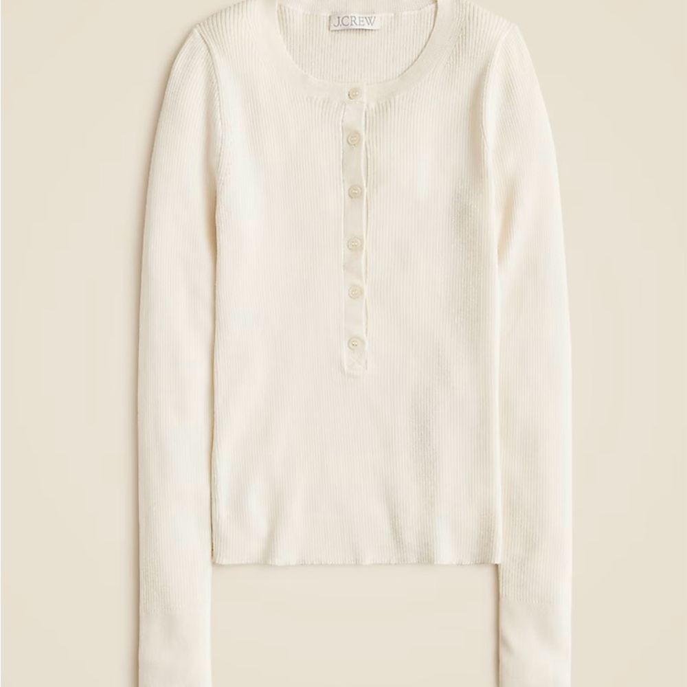 NWT J. Crew Women's Henley Sweater in TENCEL BLEND